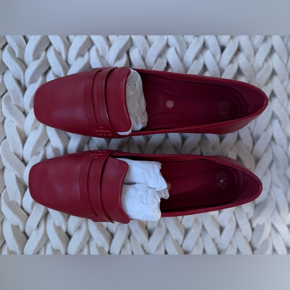 Louise et Cie Red Leather Loafers Flats - Picture 3 of 4
